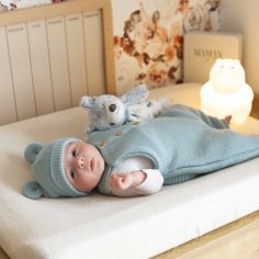 Salopette en maille Sauge (1-3 mois)