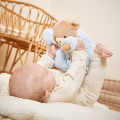 Peluche Patapouf Ours bleu (25 cm)