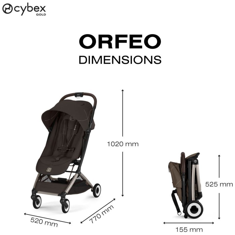 Poussette Ultra Compacte Orfeo 2026 châssis Taupe Chocolate Brown Cybex Produit 4