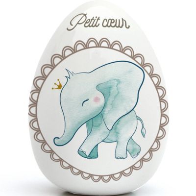 Oeuf en porcelaine Éléphant (personnalisable)