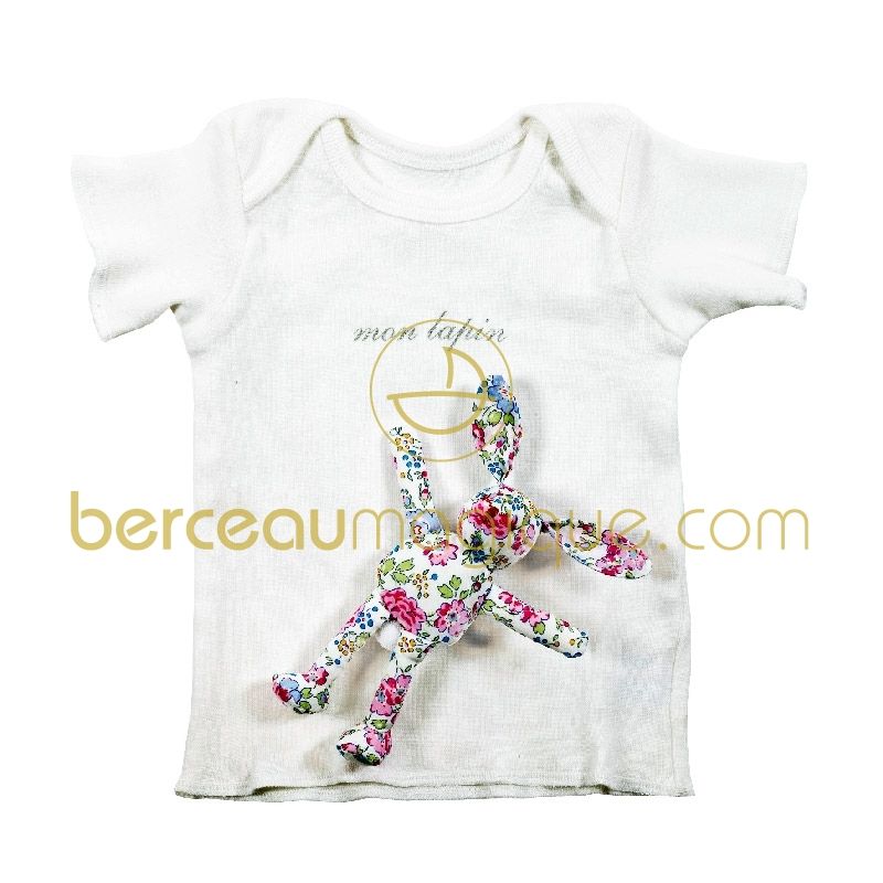 T-shirt (3 mois) et doudou Lapin Liberty (14 cm) Trousselier