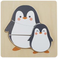 Puzzle en bois Pingouin (4 pièces) - Sapin Malin