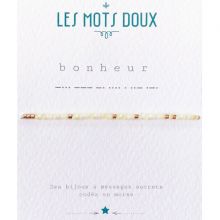 Bracelet message en morse Bonheur (perles en pâte de verre)  par Les Mots Doux