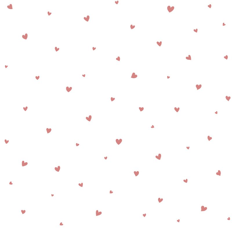 Papier peint intissé Lovely hearts rose (10 m) Lilipinso