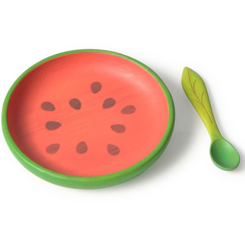 Set assiette et cuillère Wally la pastèque Oli & Carol Produit 1
