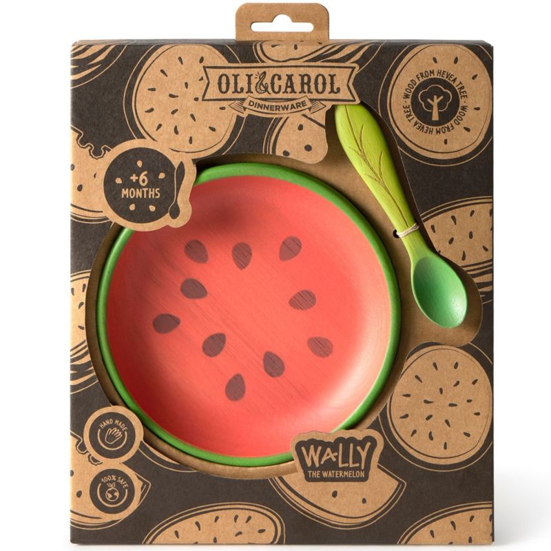 Set assiette et cuillère Wally la pastèque Oli & Carol Packaging 7