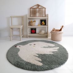 Tapis rond Bohemian Bird Aqua (120 cm)
