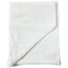 Couverture bébé légère en coton blanc (70 x 110 cm)  par Minene