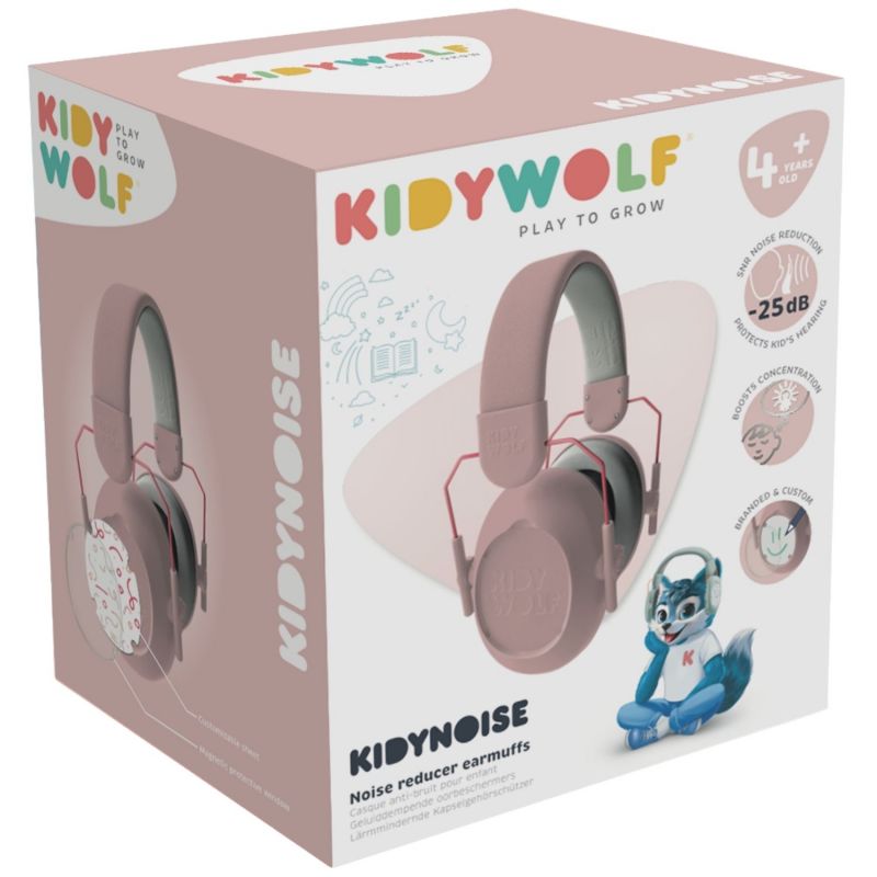 Casque anti-bruit à coques interchangeables KIDYNOISE pink KIDYWOLF Packaging 4