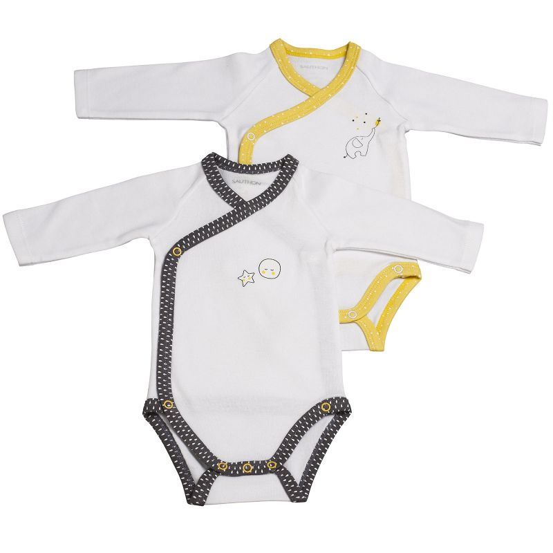 Lot de 2 bodies croisés manches longues Babyfan (3 mois : 60 cm) Sauthon