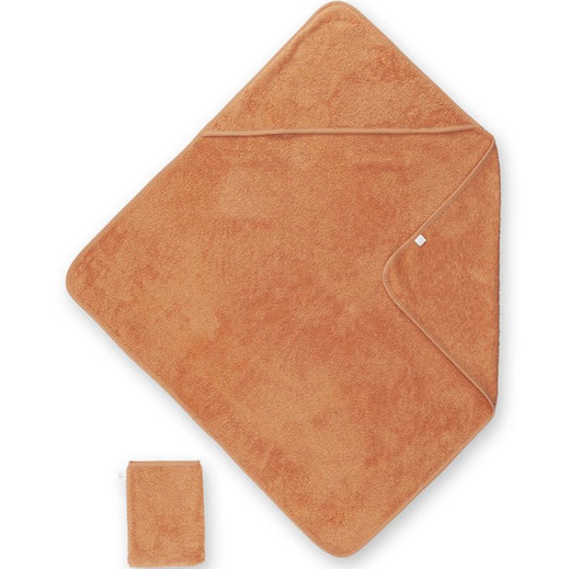 Cape de bain + gant caramel (75 x 75 cm) Bemini