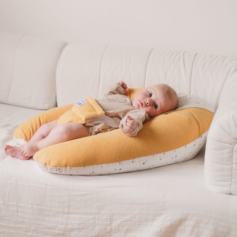 Coussin de grossesse Multirelax éponge jaune pois Tinéo Ambiance 9