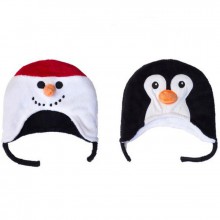 Bonnet réversible  bonhomme de neige et pingouin (6 mois - 3 ans)  par FlapJack Kids