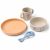 Variation Corail, bleu, écru du produit Coffret repas en silicone Vivi Pineapple Sandy (4 pièces) de la marque Liewood