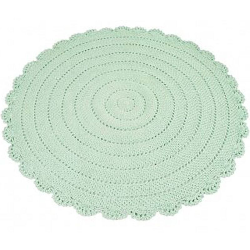 Tapis rond en crochet menthe (110 cm) Kids Depot