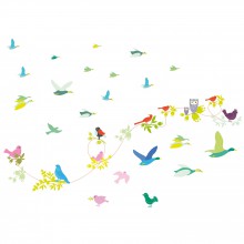 Stickers muraux oiseaux Sur le fil  par Djeco