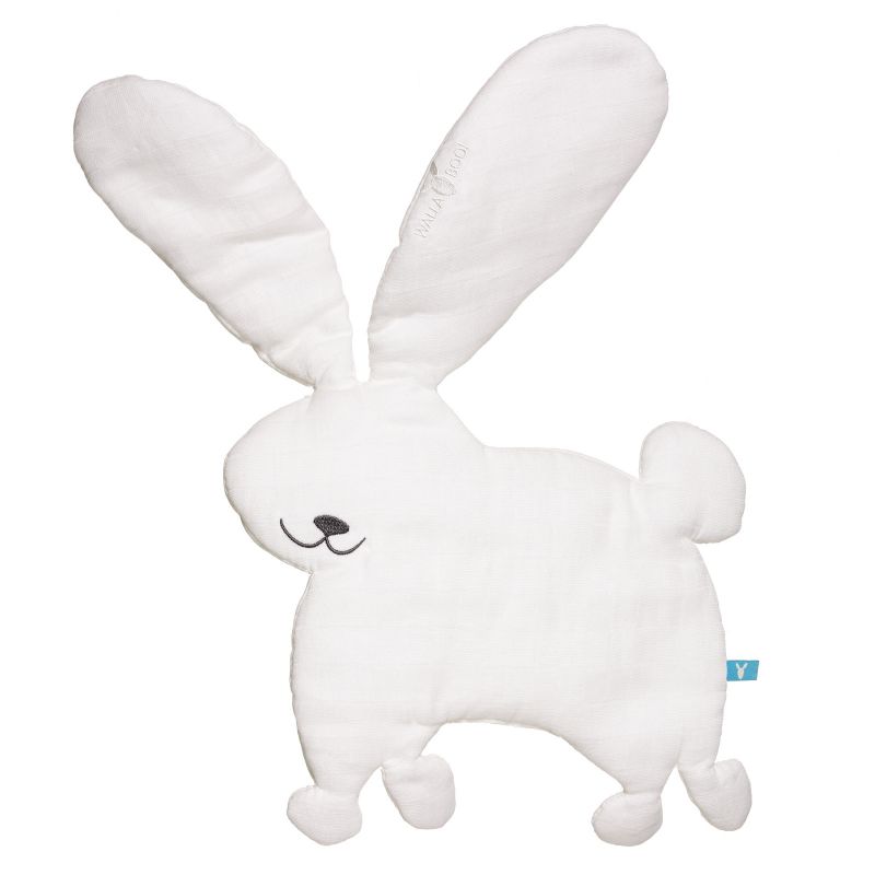 Doudou lapin mousseline de coton écru Lulu Wallaboo