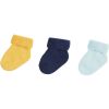 Lot de 3 paires de chaussettes jaune et bleu (0-6 mois) - Trois Kilos Sept