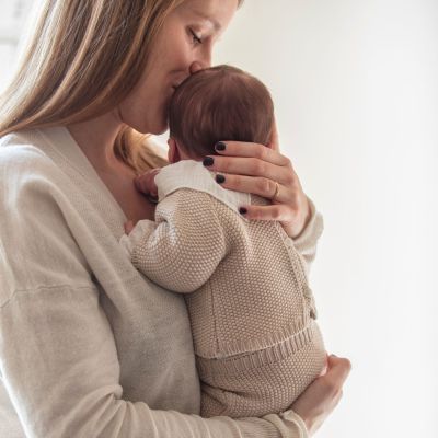 Ensemble 3 pièces en tricot beige (0-1 mois)