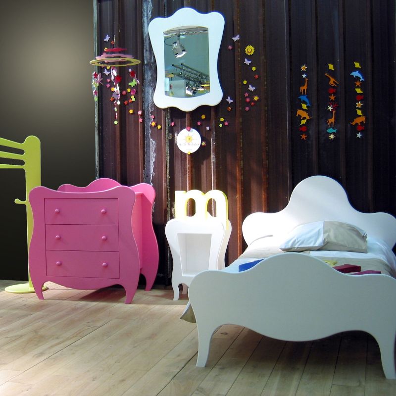 Lit enfant Volute finition laqué blanc (90 x 200 cm) Mathy by bols