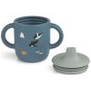 Tasse à bec en silicone Neil Arctic Sea Liewood Produit ouvert 3