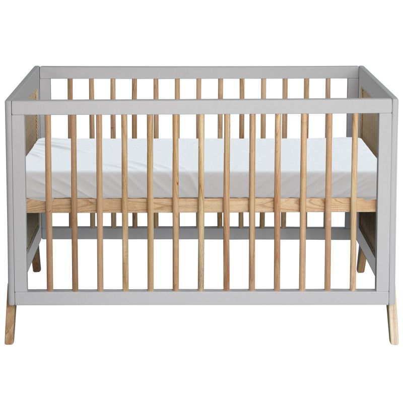 Pack duo lit bébé évolutif et côtés de lit Marelia gris lune (60 x 120 cm) Théo