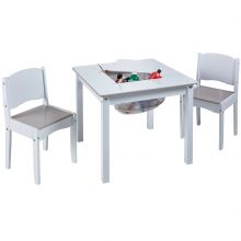 Ensemble table et chaises blanches (3 pièces)  par HelloHome