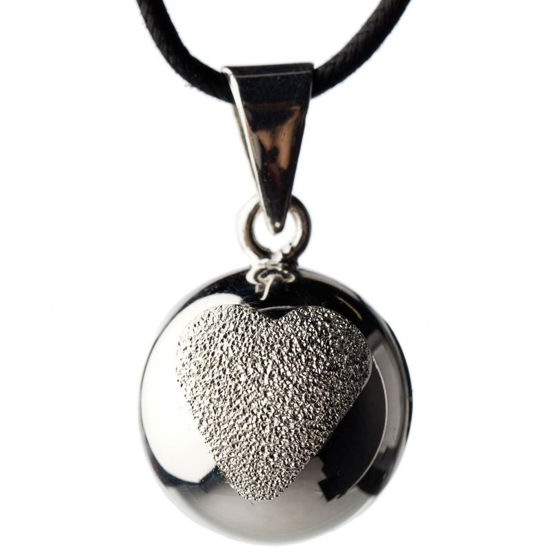 Bola coeur relief argenté Bola