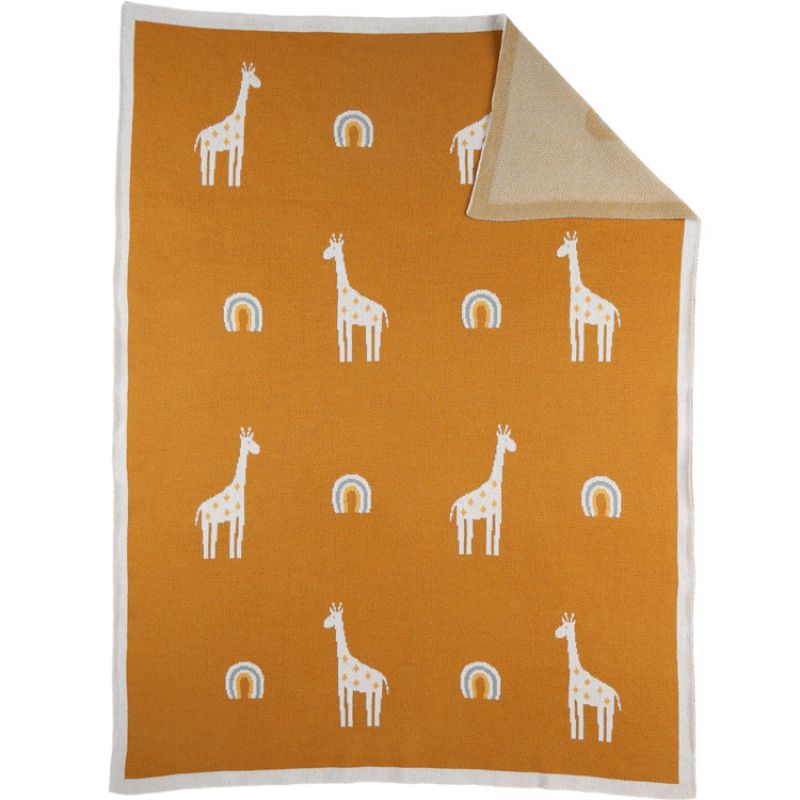 Couverture bébé en tricot TSO ocre (75 x 100 cm) Noukie's