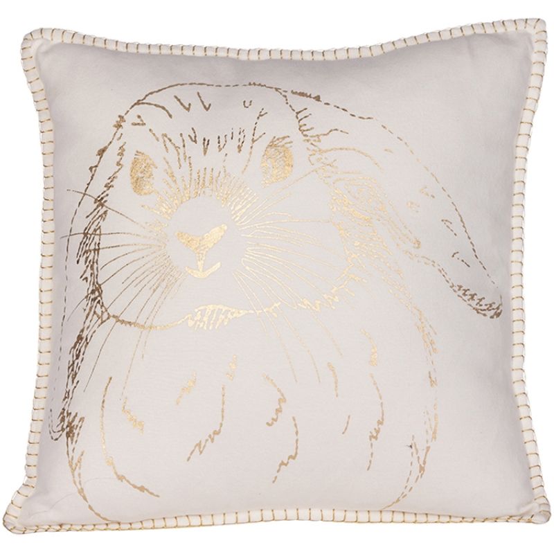 Coussin carré écru lapin Ginger (40 x 40 cm) Kids Depot