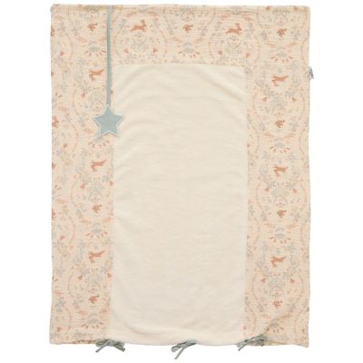 Housse de matelas à langer jardin enchanté ivoire et vert de gris (60x80 cm) BB & Co