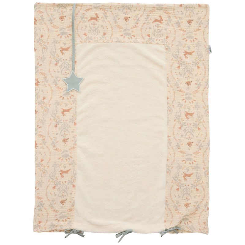 Housse de matelas à langer jardin enchanté ivoire et vert de gris (60x80 cm) BB & Co Produit 1