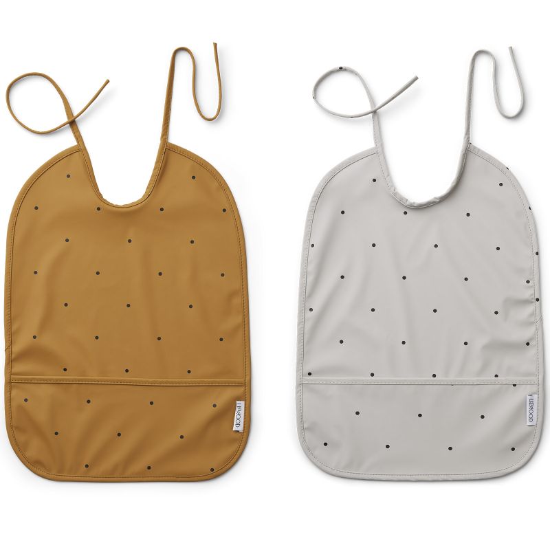 Lot de 2 bavoirs à nouer Lai pois Liewood