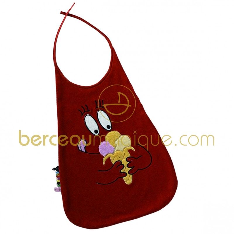 Bavoir 2ème âge forme Barbapapa rouge Babycalin