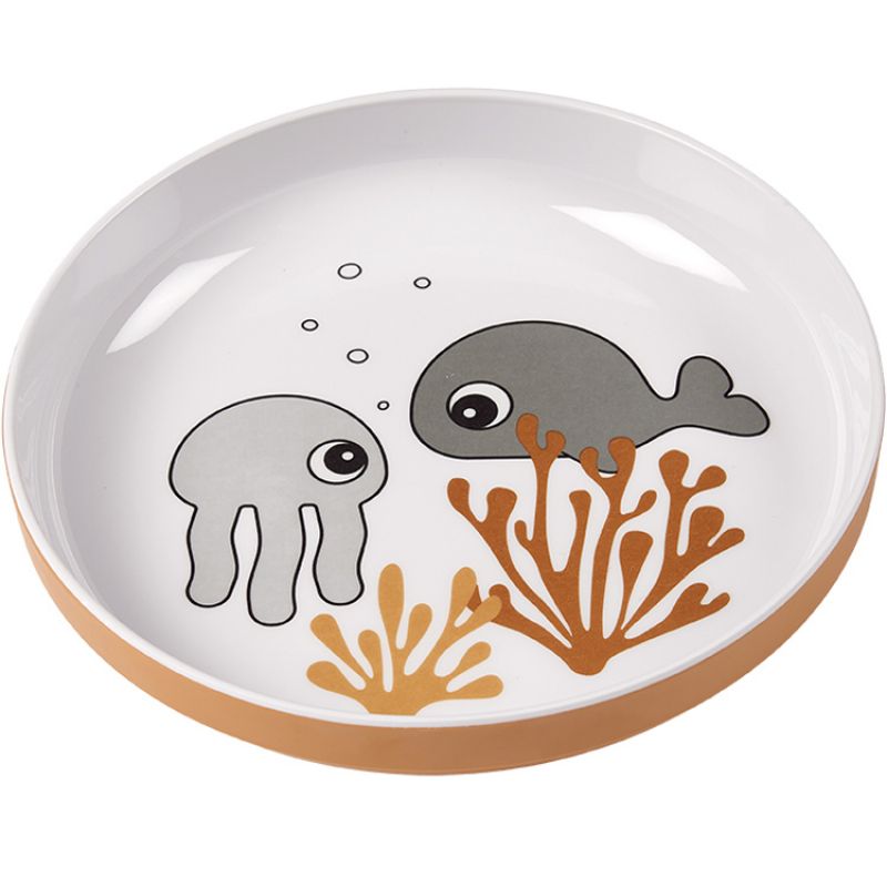 Assiette Yummy Sea Friends moutarde Done by Deer
