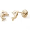 Boucles d'oreilles à vis Dauphin (or jaune 9 carats) - Baby bijoux