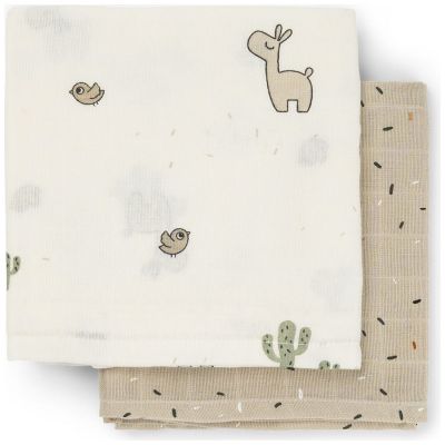 Lot de 2 langes Lalee Sable (65x65 cm) Done by Deer