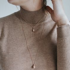 Sautoir personnalisable plaqué or rose