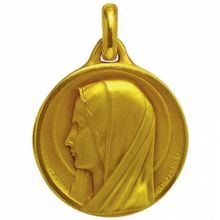 Médaille ronde Sancta Maria 23 mm avec revers (or jaune 750°)  par Maison Augis