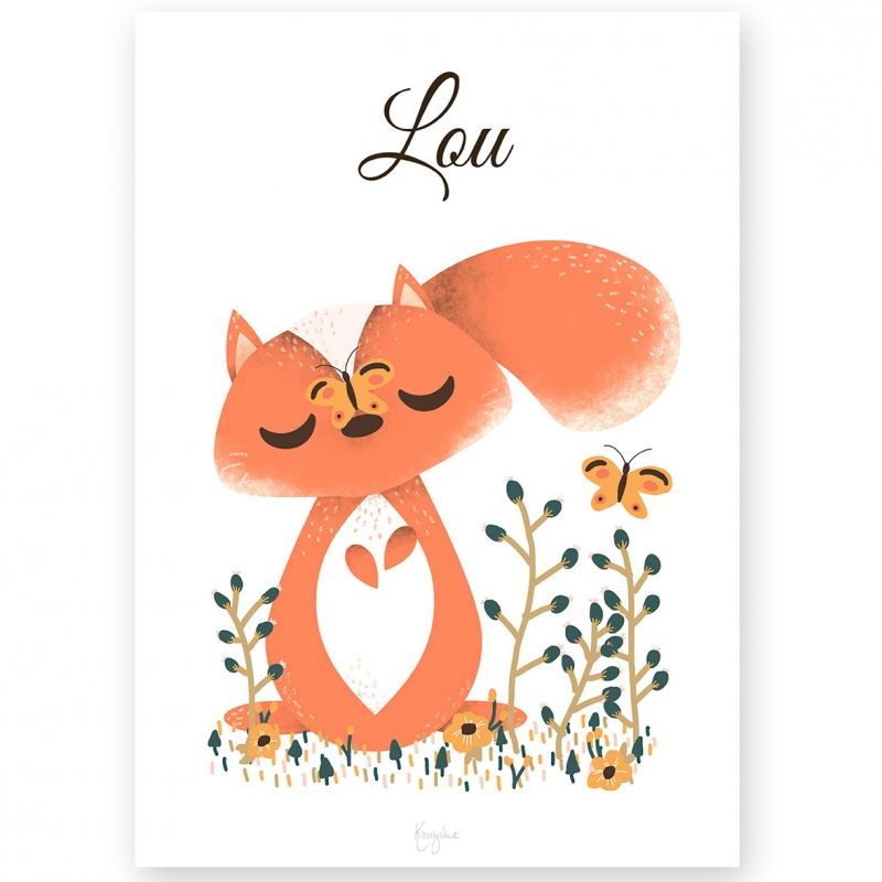 Carte A5 Les Animignons l'écureuil (personnalisable) Kanzilue