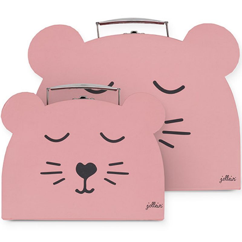Lot de 2 valisettes décoratives panthère rose Jollein