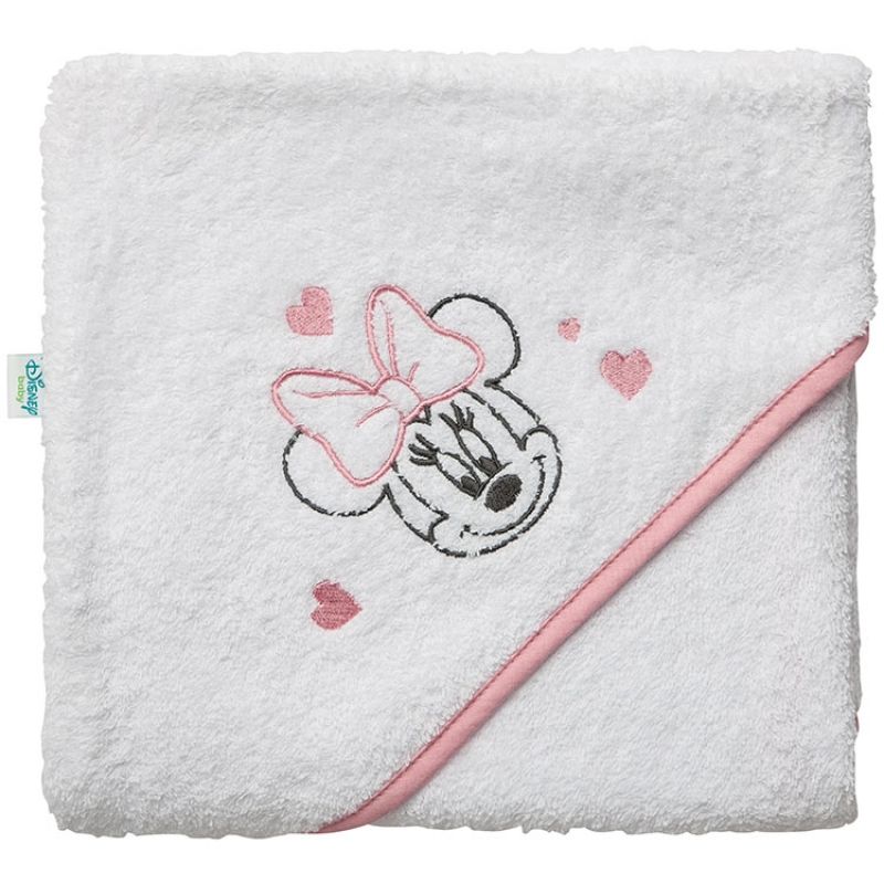 Cape de bain Minnie liseré rose (80 x 80 cm) Babycalin