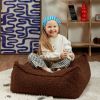 Pouf Ottoman Square Warm Hazel molletonné Wigiwama Ambiance 2