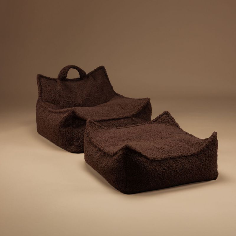 Pouf Ottoman Square Warm Hazel molletonné Wigiwama Ambiance 5