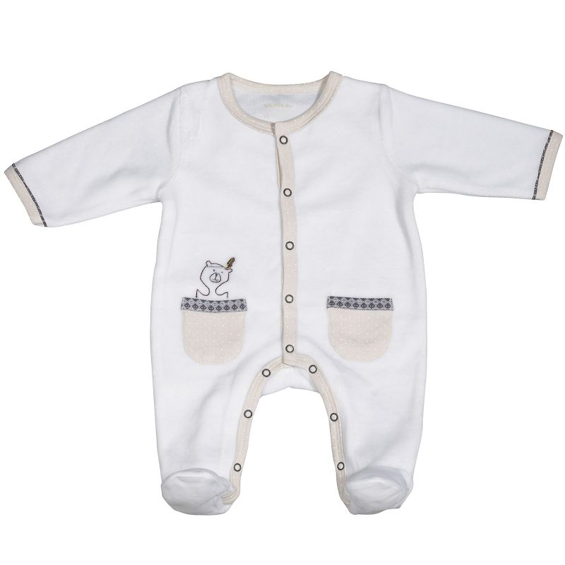 Pyjama chaud Timouki blanc (Naissance) Sauthon