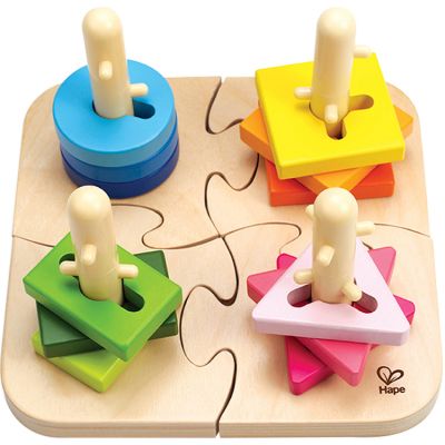 Puzzle et jeu à encastrer boutons créatifs Hape