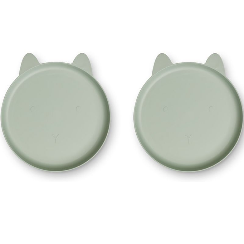 Lot de 2 assiettes Mae Rabbit dusty mint Liewood