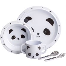 Coffret repas en mélamine panda (5 pièces)  par A Little Lovely Company