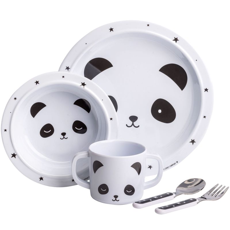 Coffret repas en mélamine panda (5 pièces) A Little Lovely Company