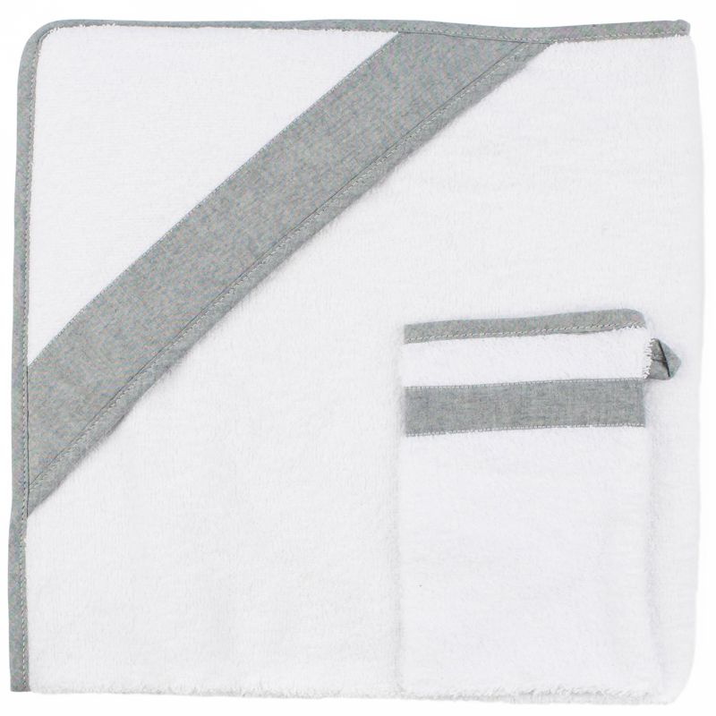 Cape de bain et gant de toilette Sirène Grey (90 x 90 cm) Les Rêves d'Anaïs